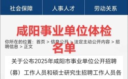 2025咸阳事业单位面试名单何时公布？