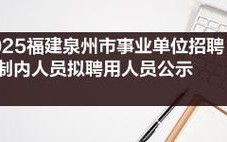 2025年泉州事业单位招聘