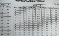 事业单位工资标准表2025