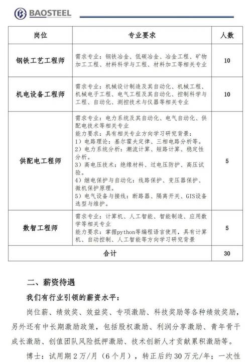 山东钢铁2025校招有何岗位与要求?-图2 山东钢铁2025校招有何岗位与要求?-图2