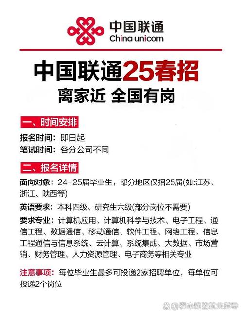 联通2025校招何时启动?岗位要求有哪些?-图1 联通2025校招何时启动?岗位要求有哪些?-图1