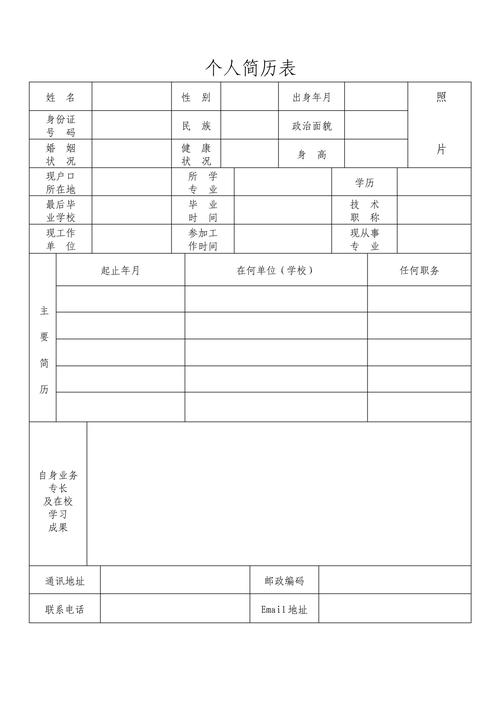 校园招聘简历表格 下载-图1